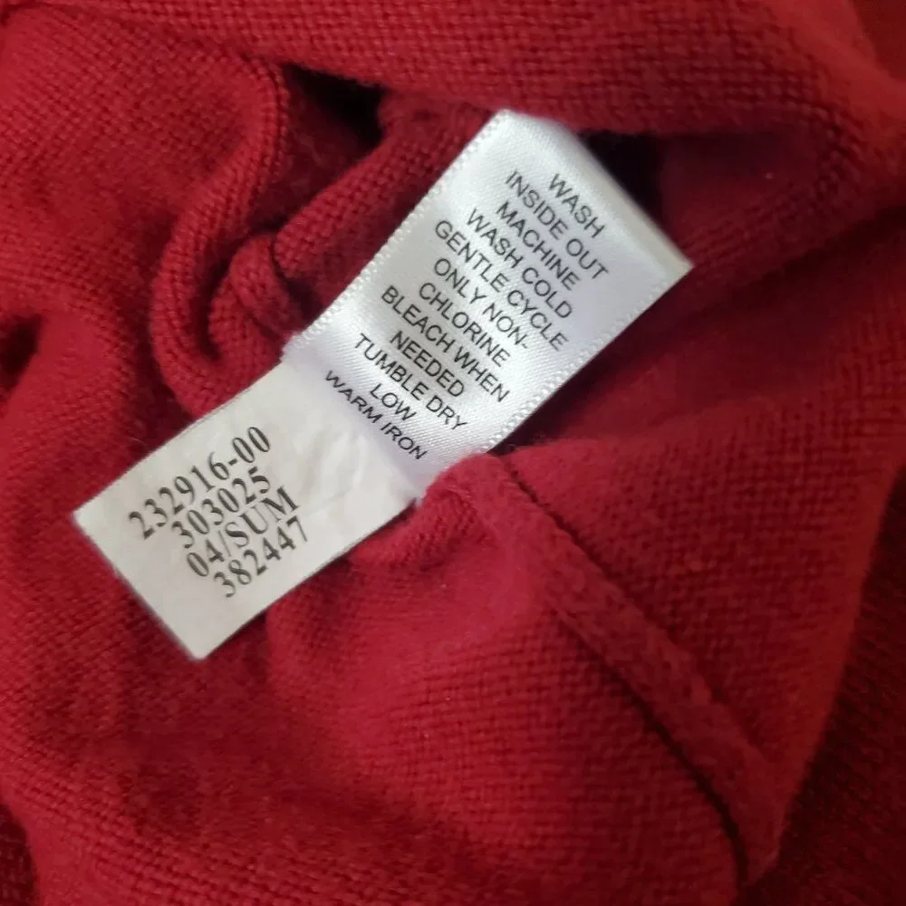 VTG Banana Republic Pima Cotton Sweater Shirt L Maroon Red Striped V-Neck Tee